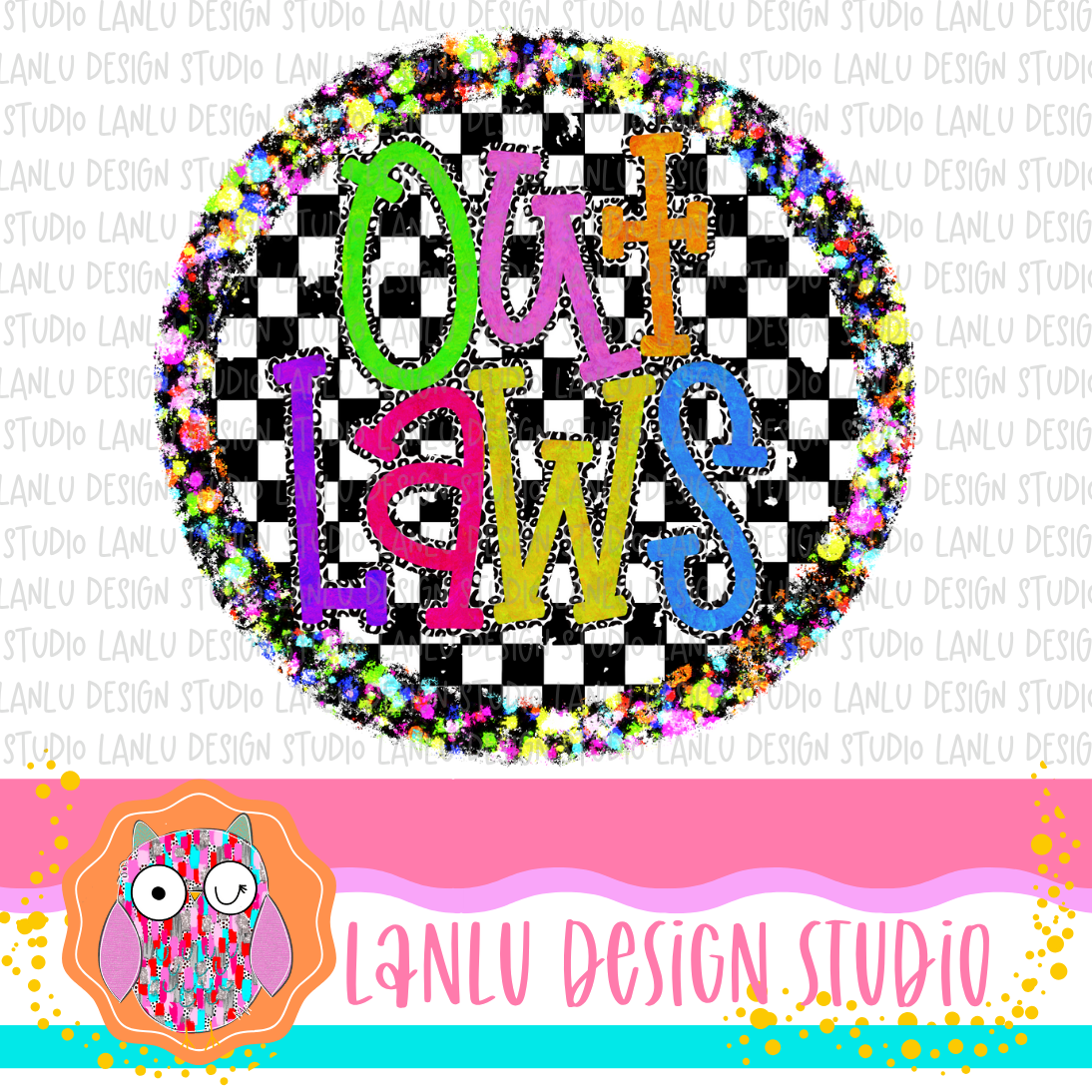 Preppy Brights Checkered Mascot PNG | Outlaws
