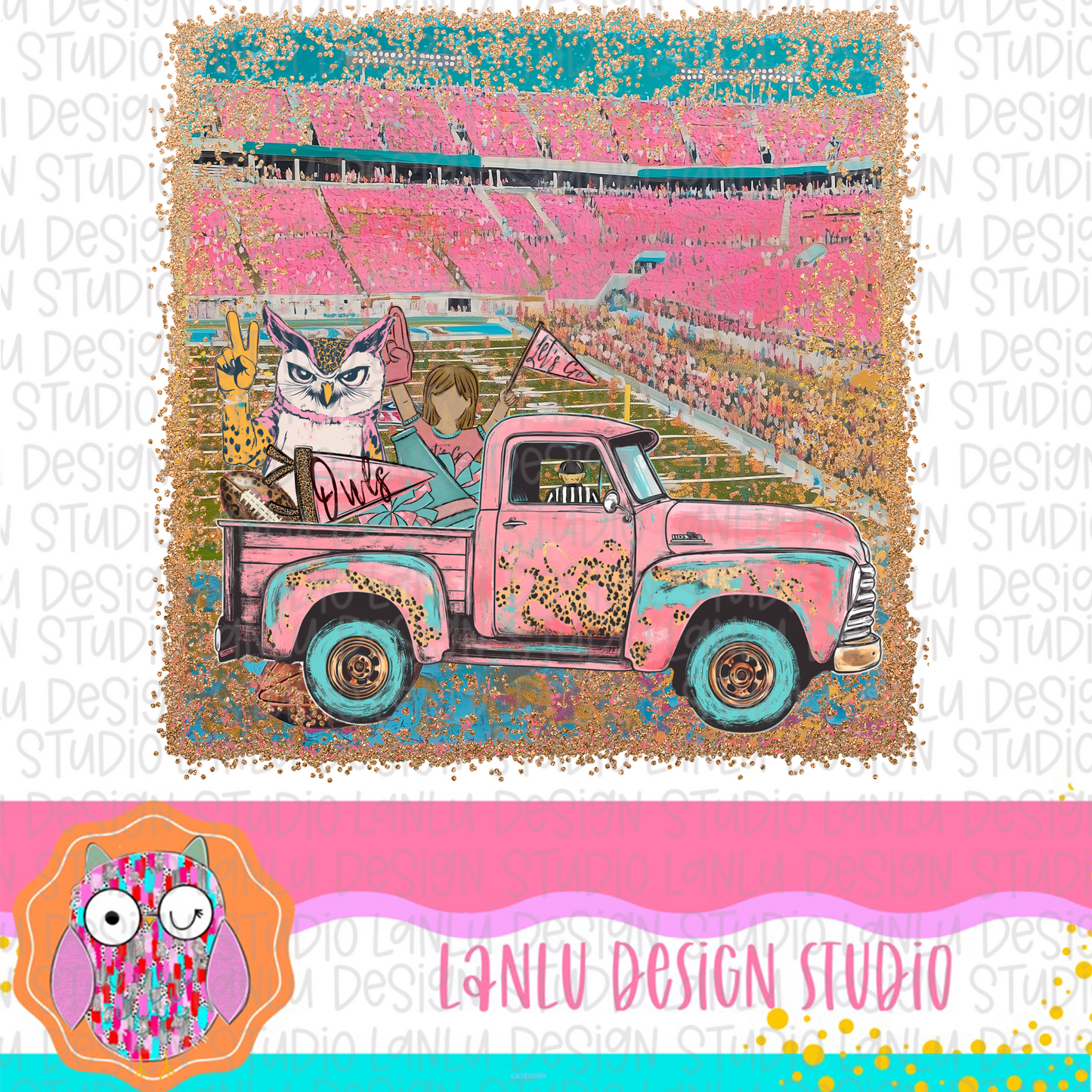 Preppy Tailgates & Touchdowns Stadium Mascot PNG