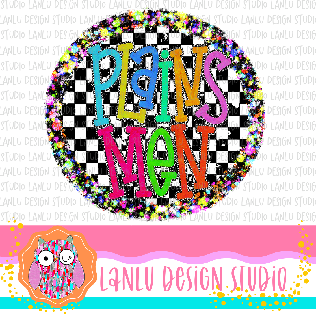 Preppy Brights Checkered Mascot PNG |Plainsmen I (Copy)