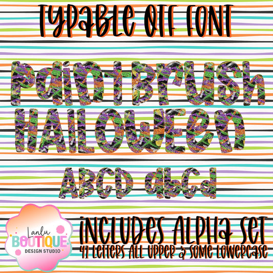 Paintbrush Halloween Glitter OTF Typable Hand drawn Font