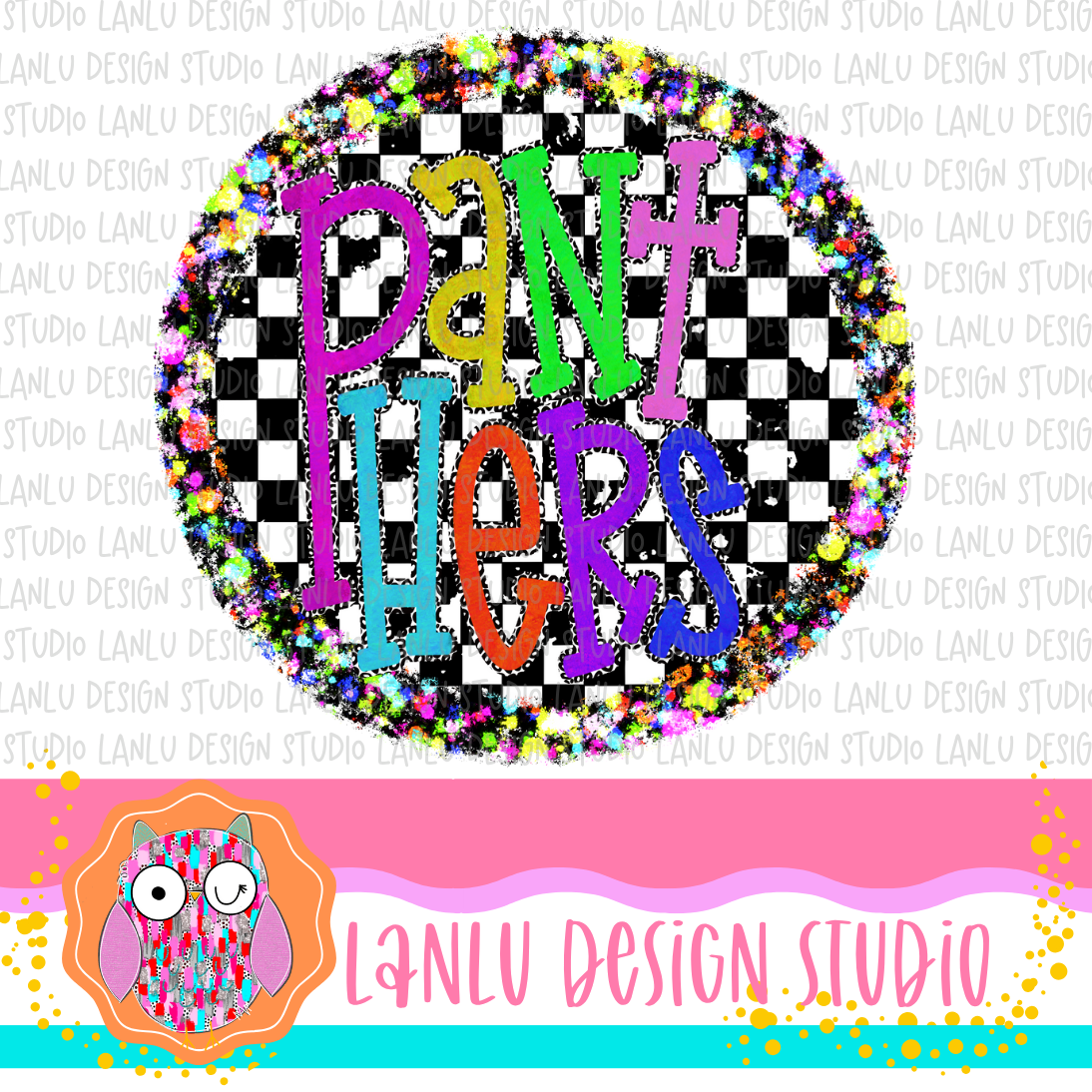 Preppy Brights Checkered Mascot PNG |Panthers I
