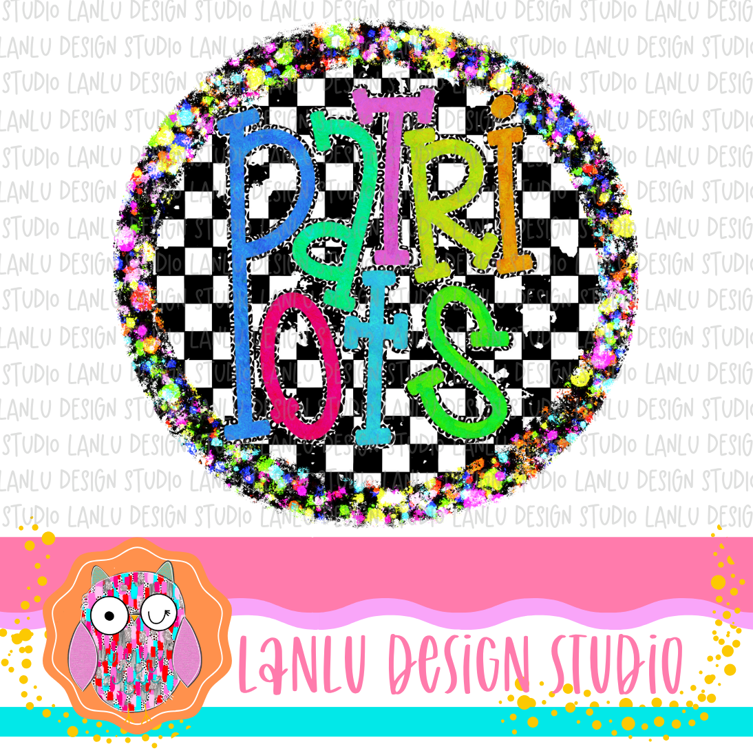 Preppy Brights Checkered Mascot PNG | Patriots