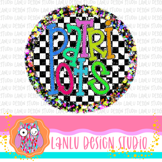 Preppy Brights Checkered Mascot PNG | Patriots