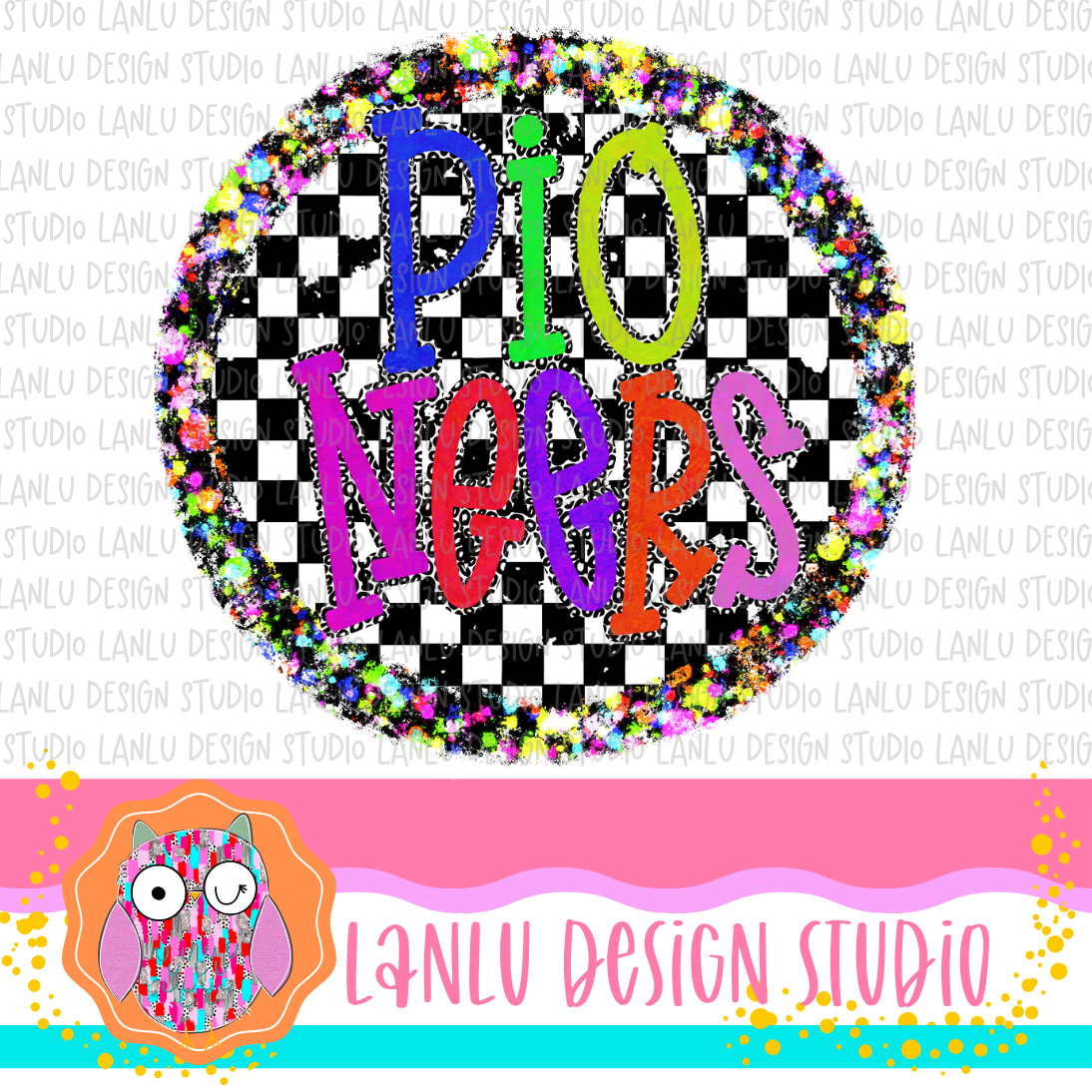 Preppy Brights Checkered Mascot PNG |Pioneers I (Copy)