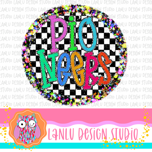Preppy Brights Checkered Mascot PNG |Pioneers I