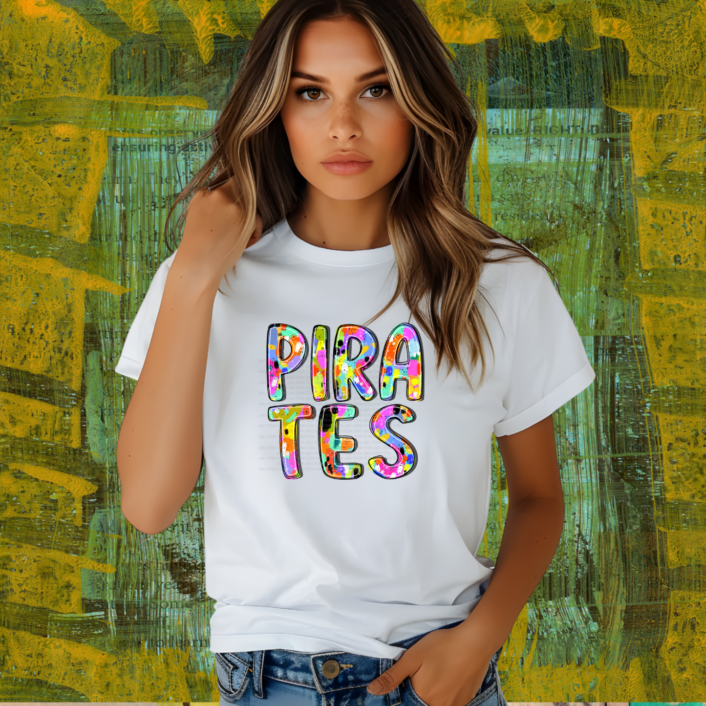 ABSTRACT PAINT MASCOT TEE | PIRATES