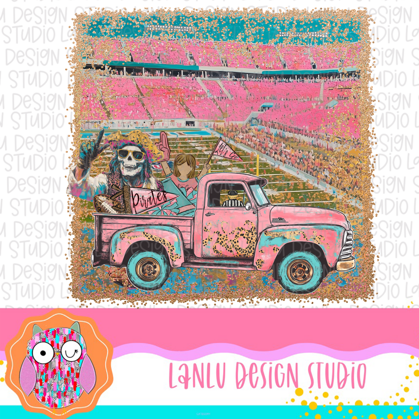 Preppy Tailgates & Touchdowns Stadium Mascot PNG