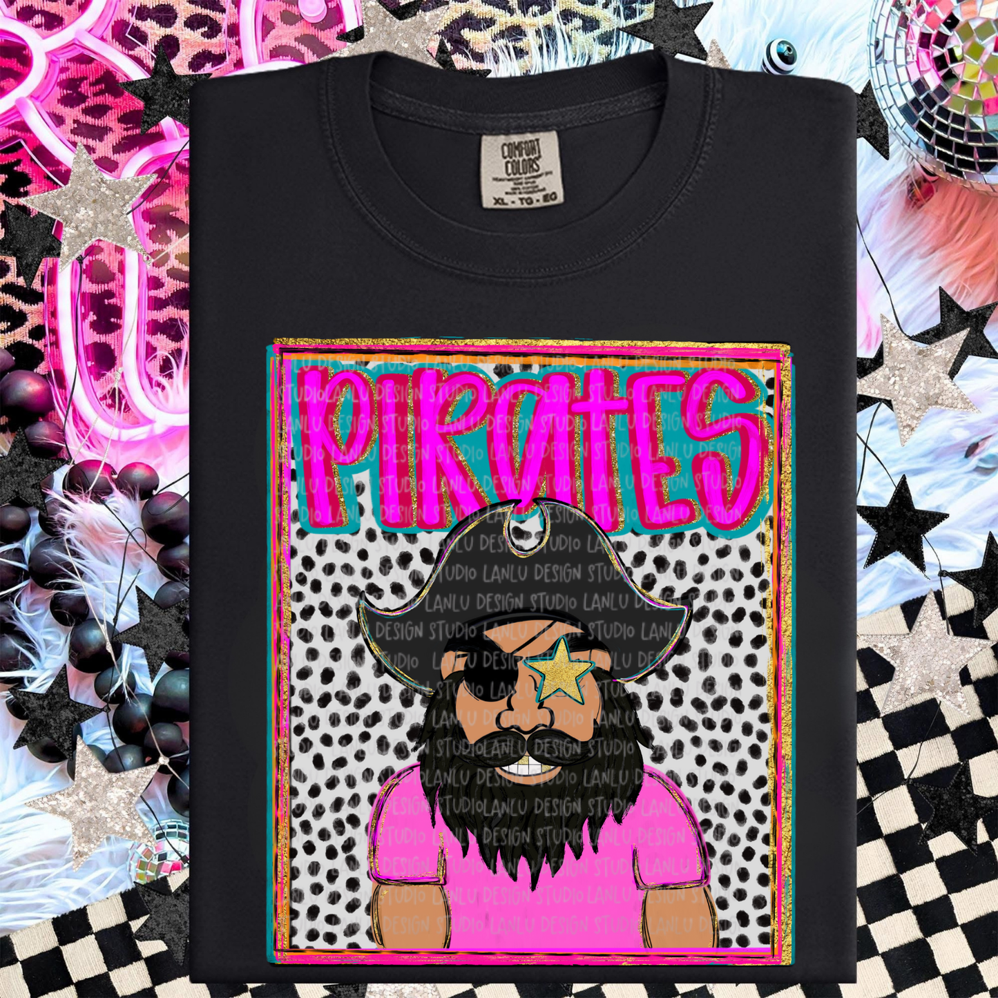 PIRATES PREPPY MASCOT PORTRAIT TEE | TEAM SPIRIT| GAME DAY
