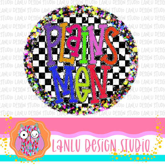 Preppy Brights Checkered Mascot PNG |Plainsmen I