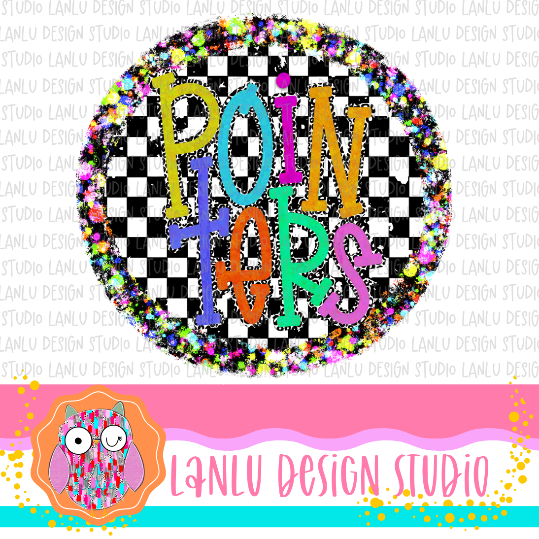 Preppy Brights Checkered Mascot PNG | Pointers