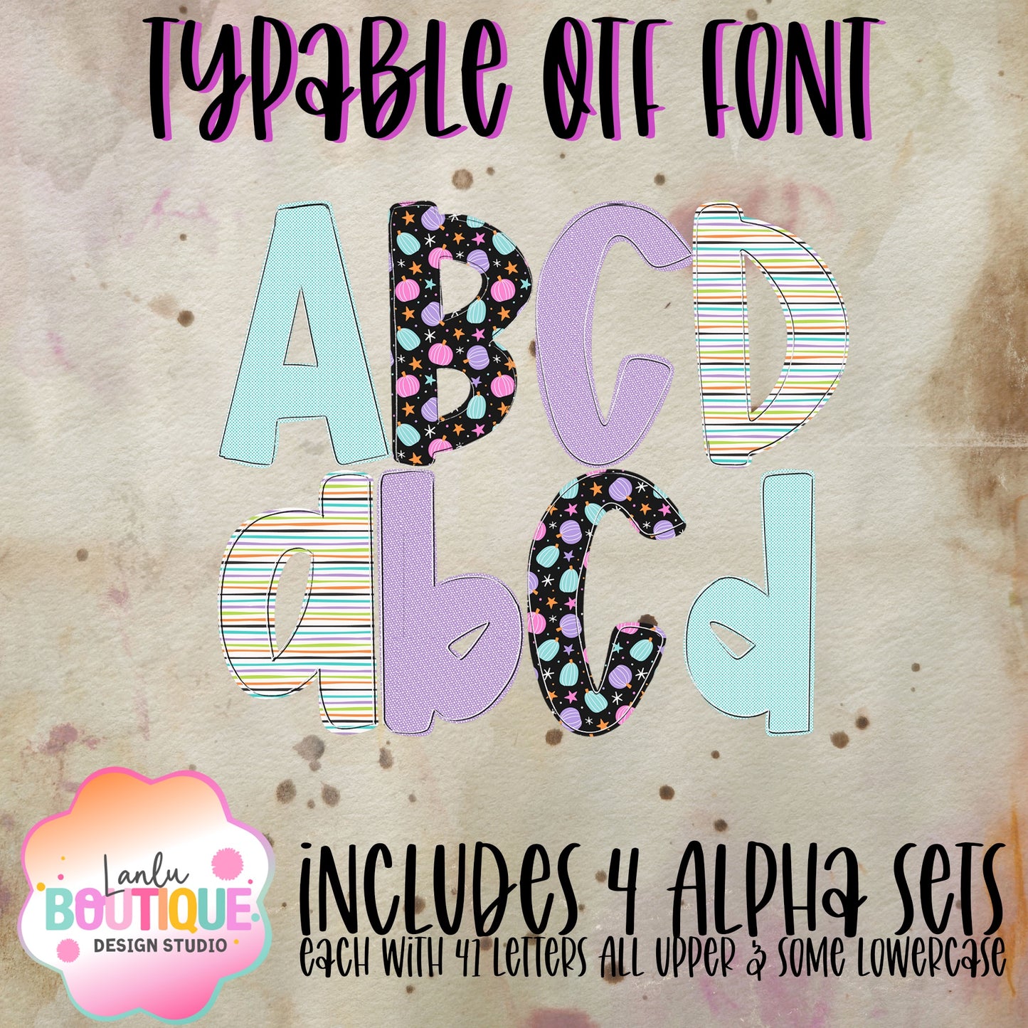 Halloween  Pumpkin OTF Typable Alpha Set of 4