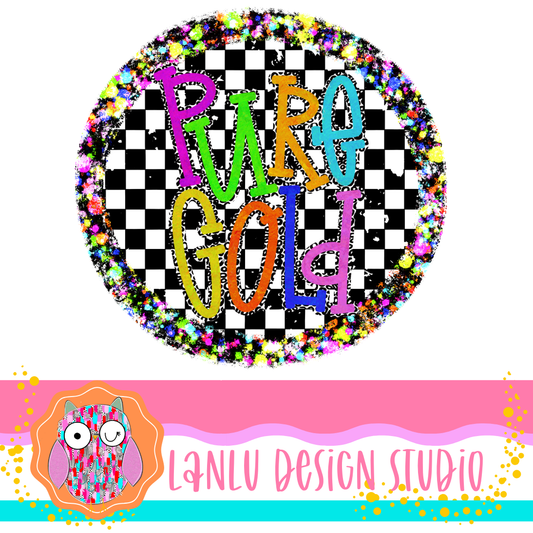 Preppy Brights Checkered Mascot PNG | Pure Gold