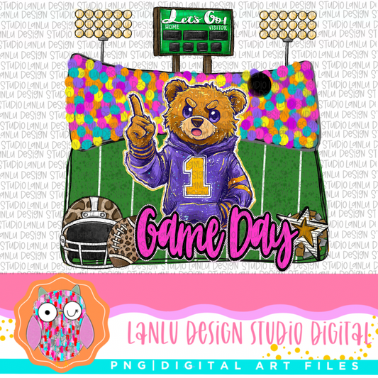 Game Day Preppy Touchdowns Stadium Mascot PNG