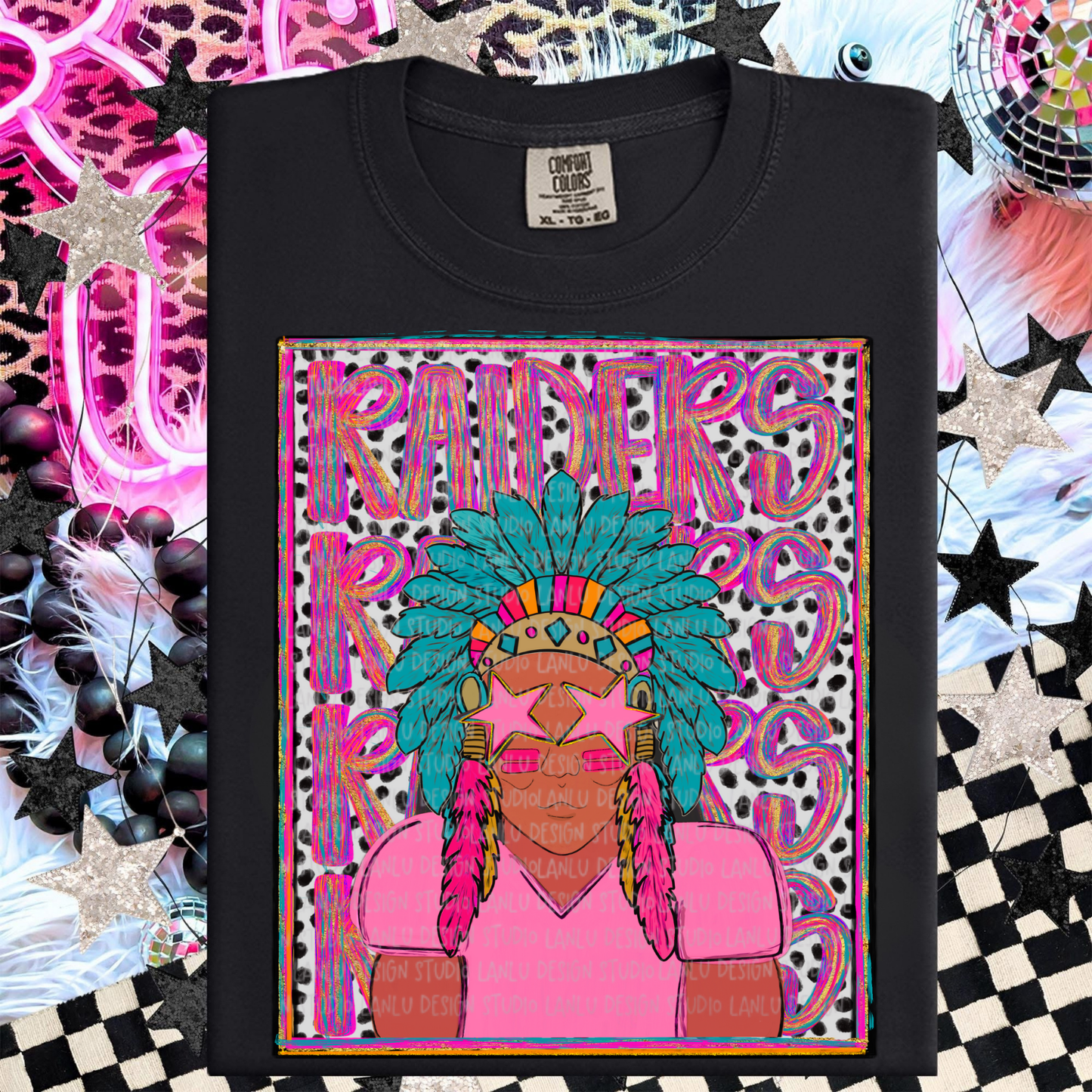 RAIDERS PURPLE  PREPPY MASCOT PORTRAIT TEE | TEAM SPIRIT| GAME DAY