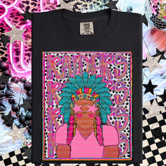 RAIDERS PURPLE  PREPPY MASCOT PORTRAIT TEE | TEAM SPIRIT| GAME DAY