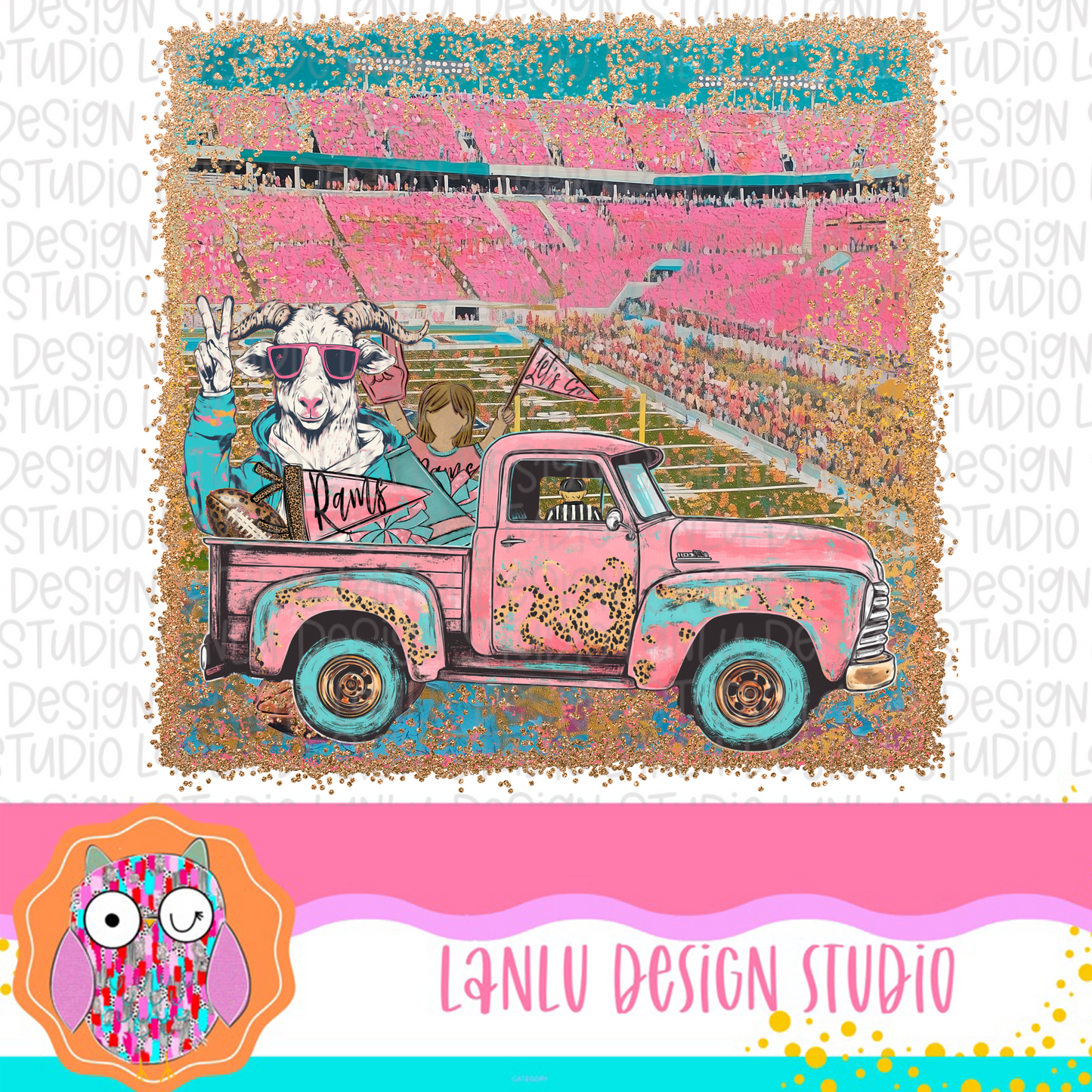 Preppy Tailgates & Touchdowns Stadium Mascot PNG