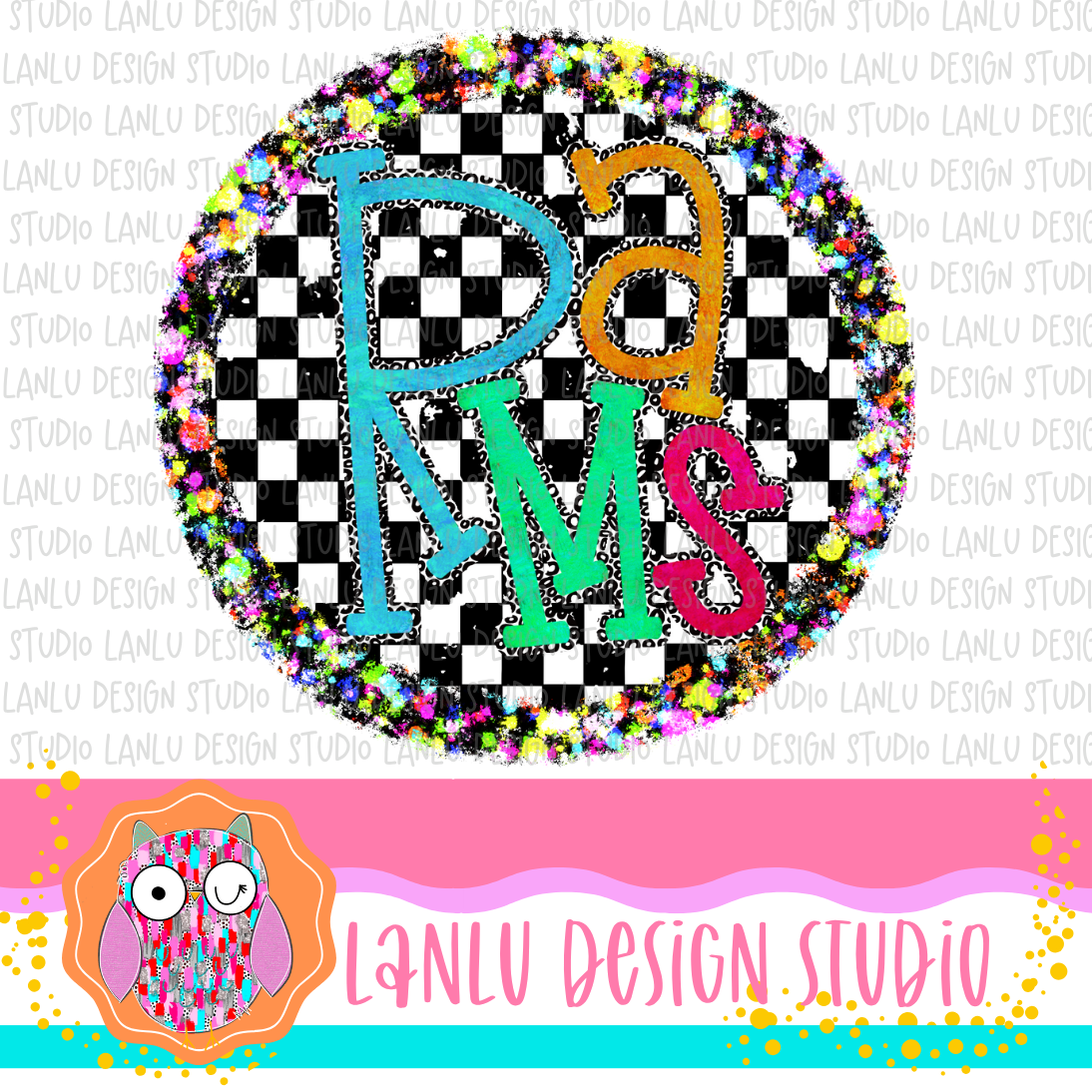 Preppy Brights Checkered Mascot PNG |Rams I