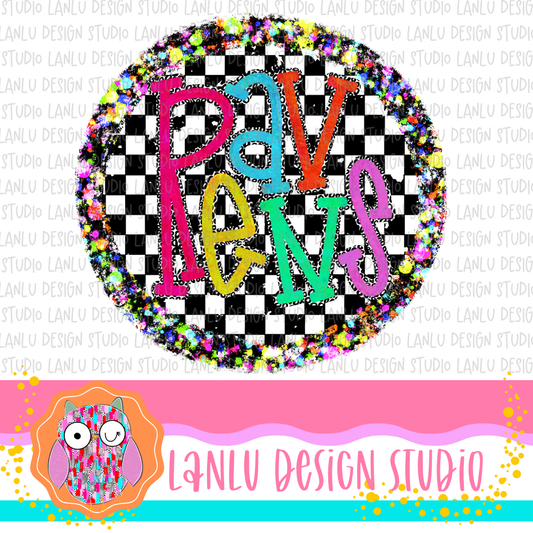 Preppy Brights Checkered Mascot PNG |Ravens I (Copy)