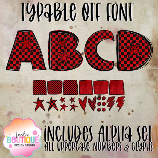 Red Checkered Spirit OTF Typable Alpha