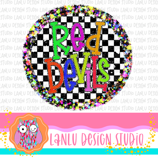 Preppy Brights Checkered Mascot PNG |Red Devils I
