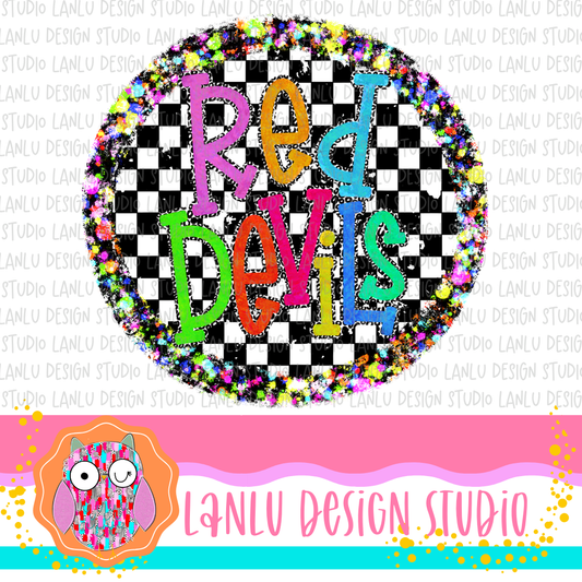 Preppy Brights Checkered Mascot PNG | Red Devils