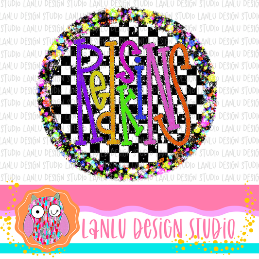 Preppy Brights Checkered Mascot PNG | Red Skins