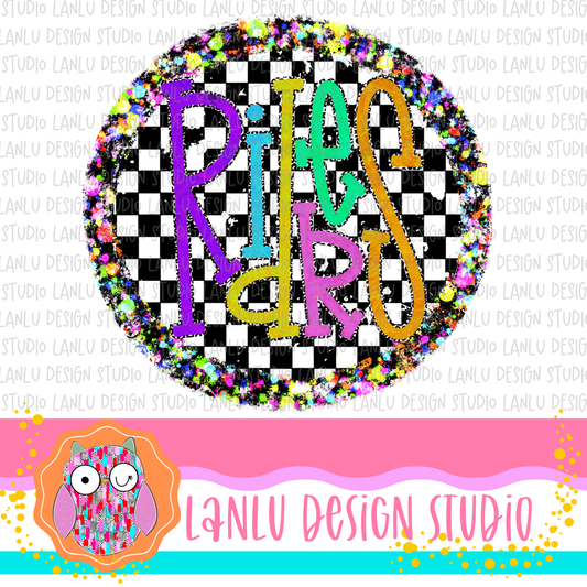 Preppy Brights Checkered Mascot PNG | Riders