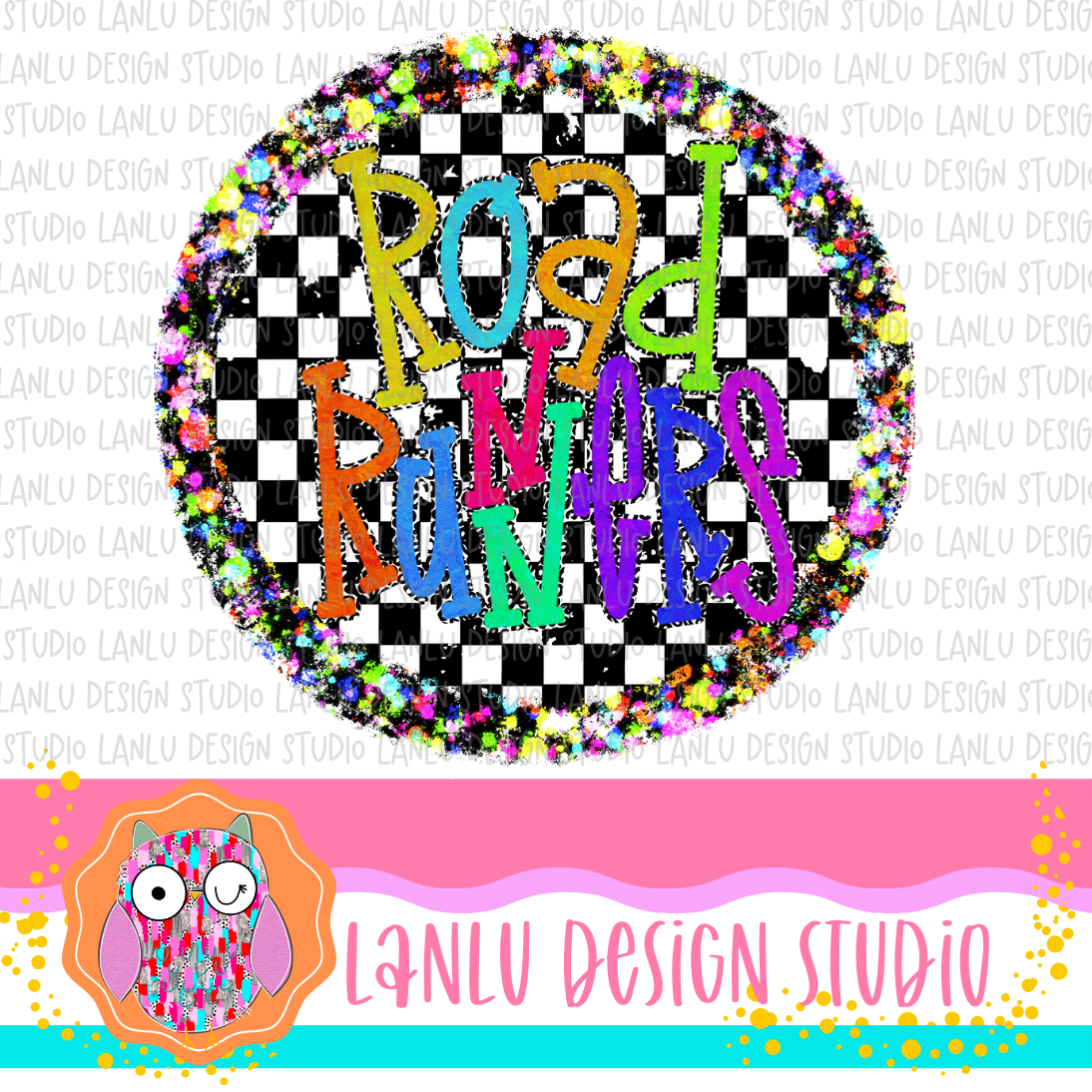 Preppy Brights Checkered Mascot PNG | Road Runners