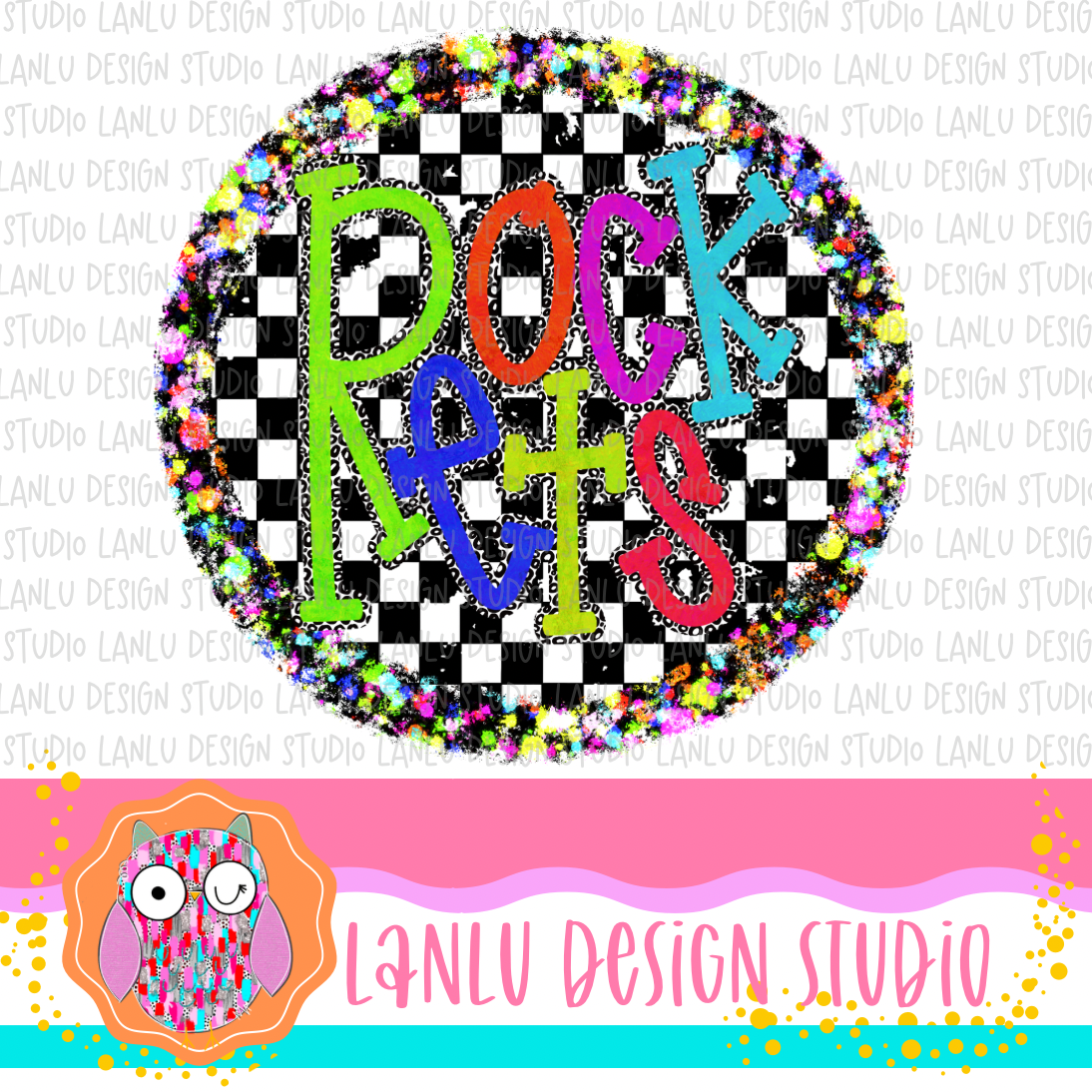 Preppy Brights Checkered Mascot PNG |Rockets I