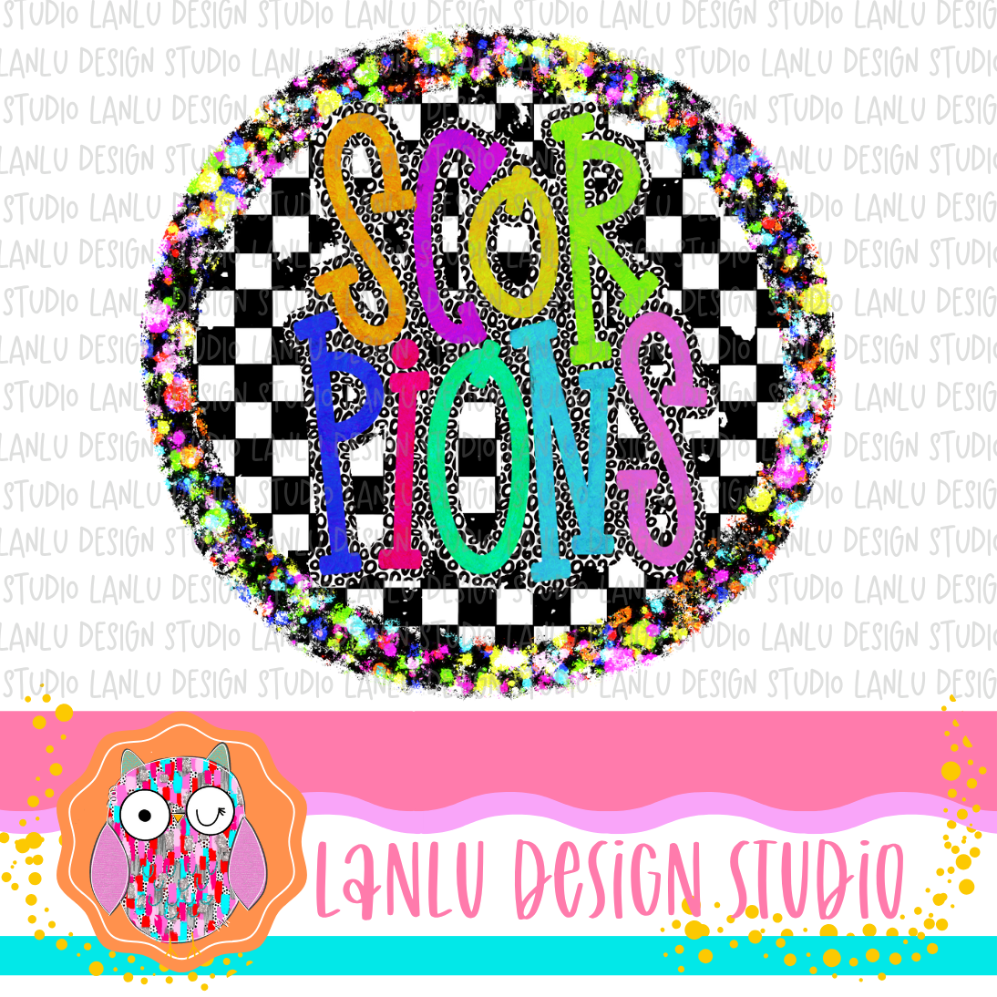 Preppy Brights Checkered Mascot PNG | Scorpions