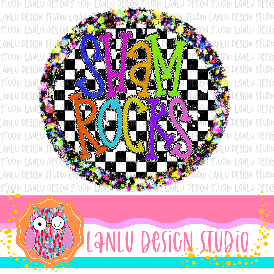 Preppy Brights Checkered Mascot PNG | Shamrocks