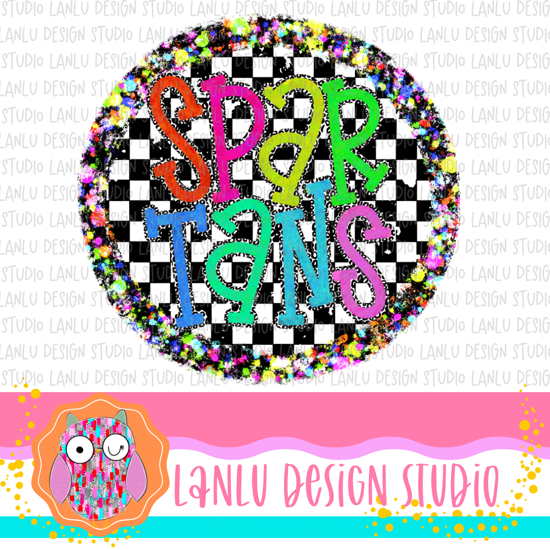 Preppy Brights Checkered Mascot PNG |Spartans I