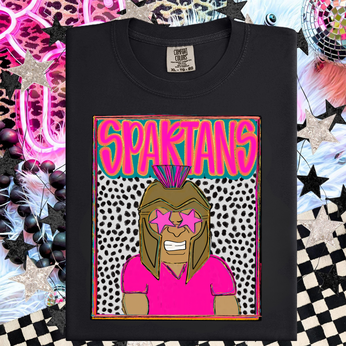 SPARTANS  PREPPY MASCOT PORTRAIT TEE | TEAM SPIRIT| GAME DAY