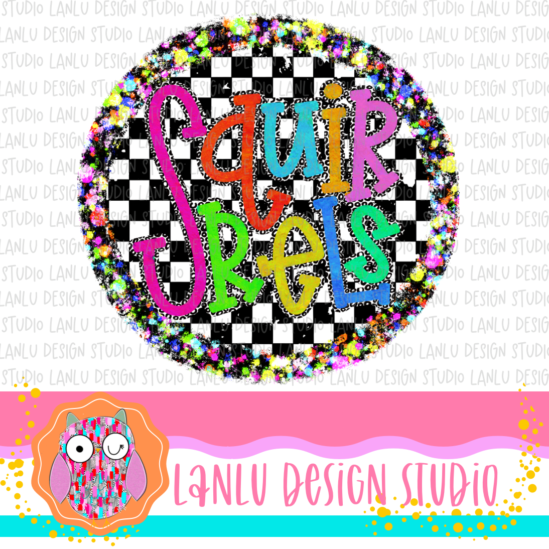 Preppy Brights Checkered Mascot PNG |Squirrels I