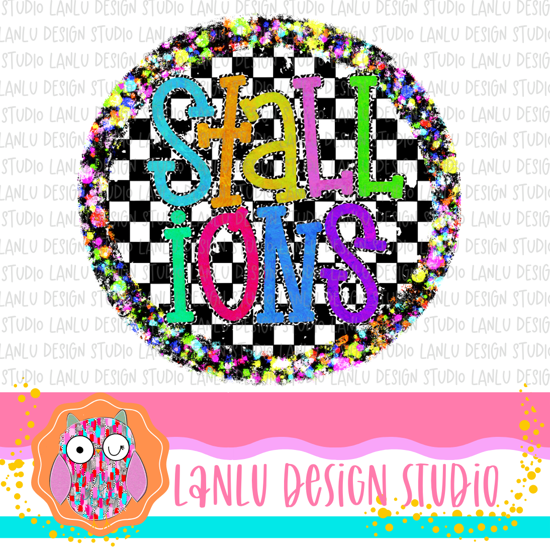 Preppy Brights Checkered Mascot PNG | Stallions