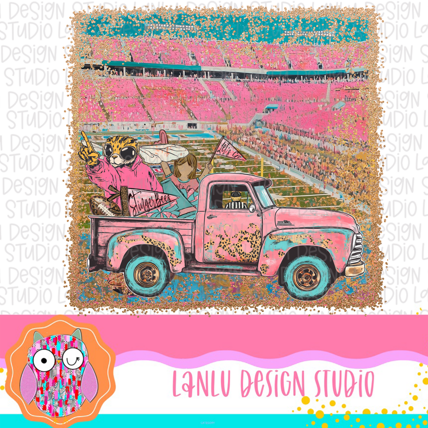 Preppy Tailgates & Touchdowns Stadium Mascot PNG