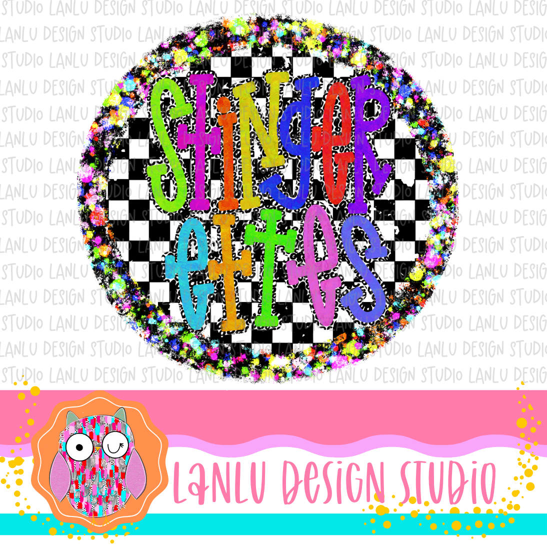 Preppy Brights Checkered Mascot PNG | Stingerettes