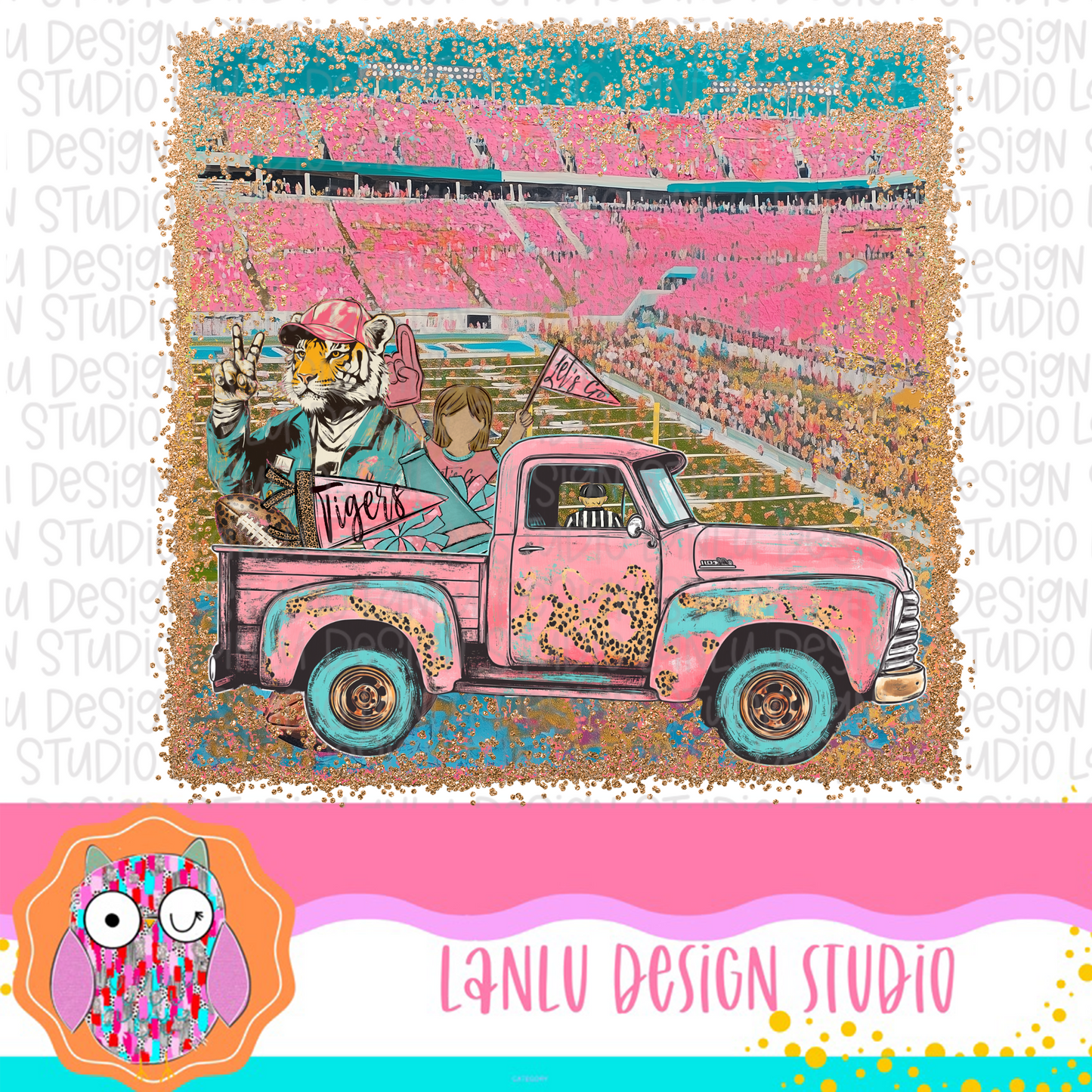 Preppy Tailgates & Touchdowns Stadium Mascot PNG