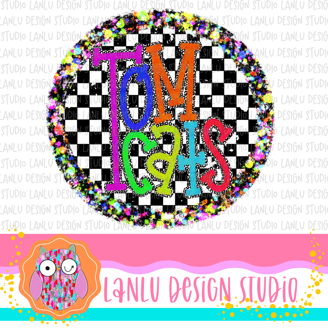 Preppy Brights Checkered Mascot PNG |Tomscats I