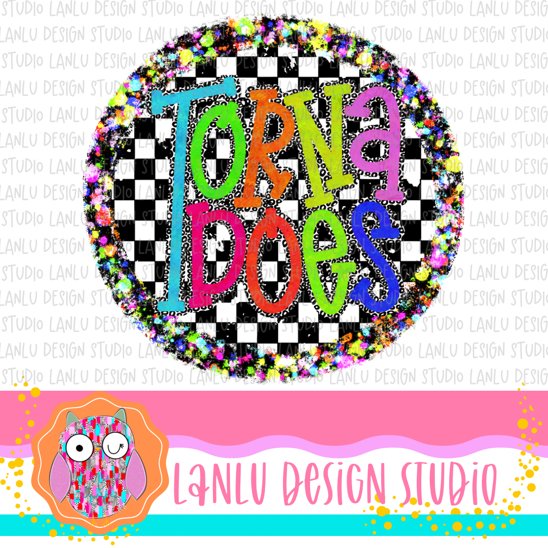 Preppy Brights Checkered Mascot PNG |Tornadoes I