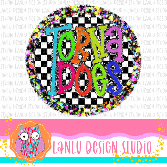 Preppy Brights Checkered Mascot PNG |Tornadoes I