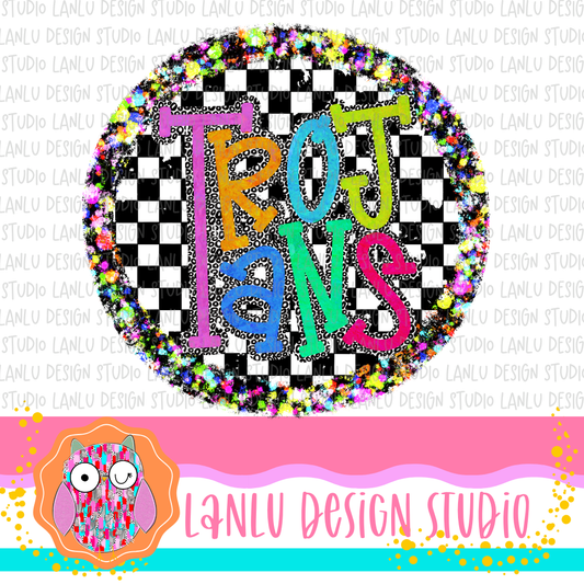 Preppy Brights Checkered Mascot PNG | TrojansI