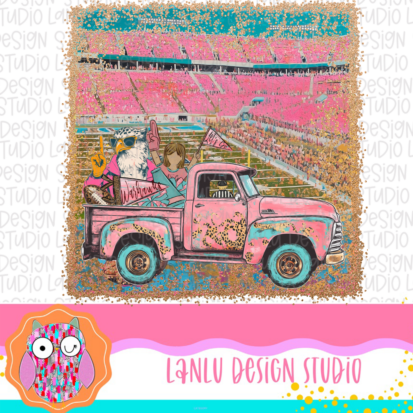 Preppy Tailgates & Touchdowns Stadium Mascot PNG