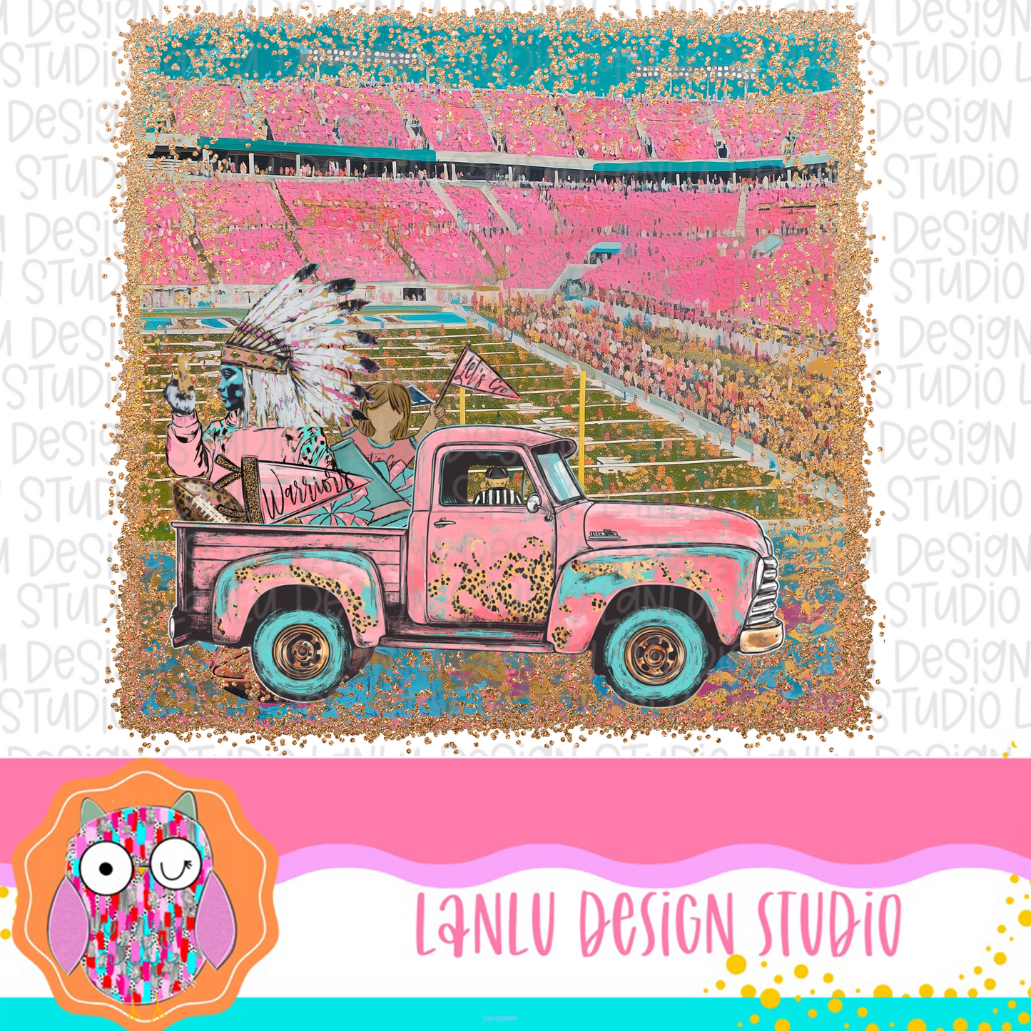 Preppy Tailgates & Touchdowns Stadium Mascot PNG