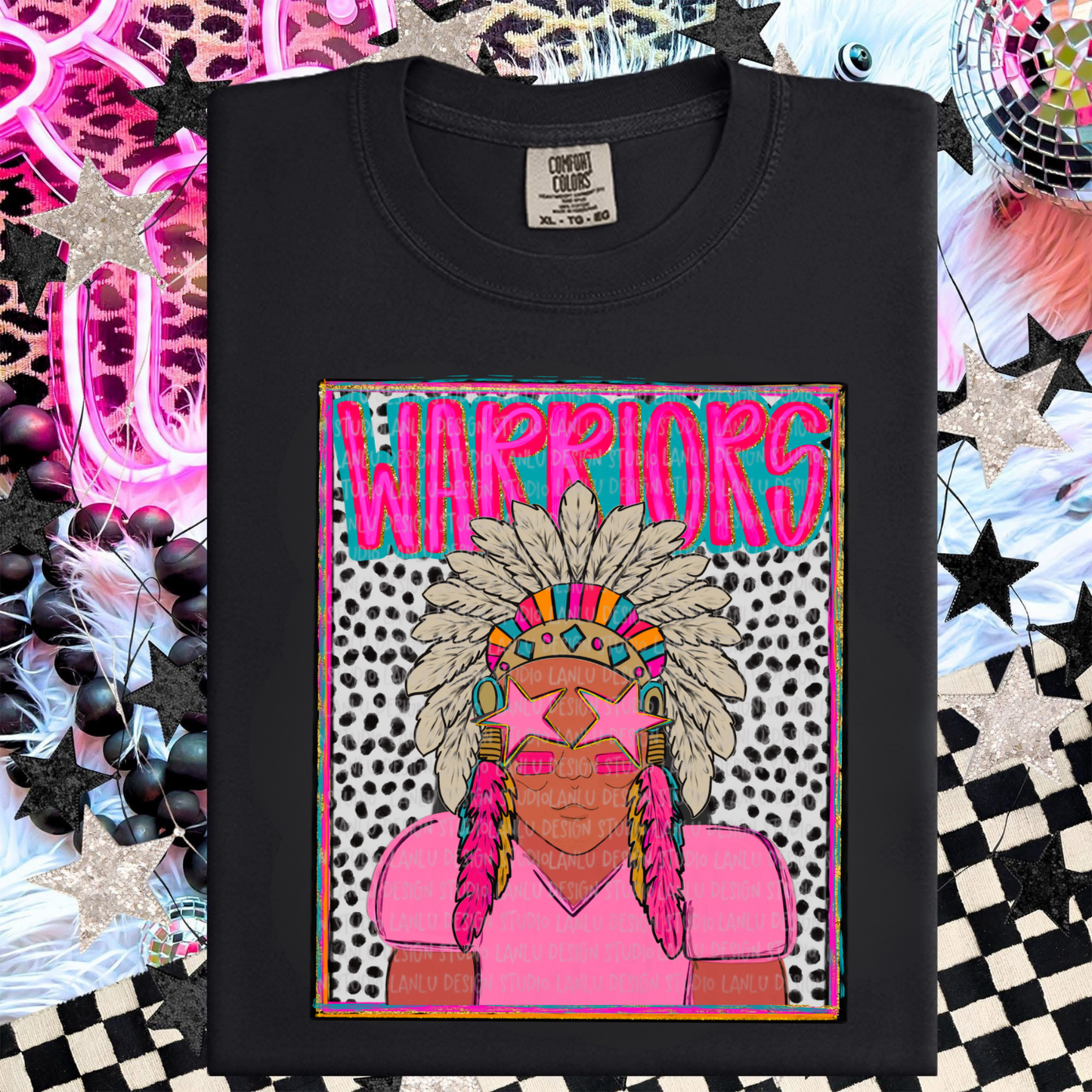 WARRIORS HEADDRESS PREPPY MASCOT PORTRAIT TEE | TEAM SPIRIT| GAME DAY (Copy)