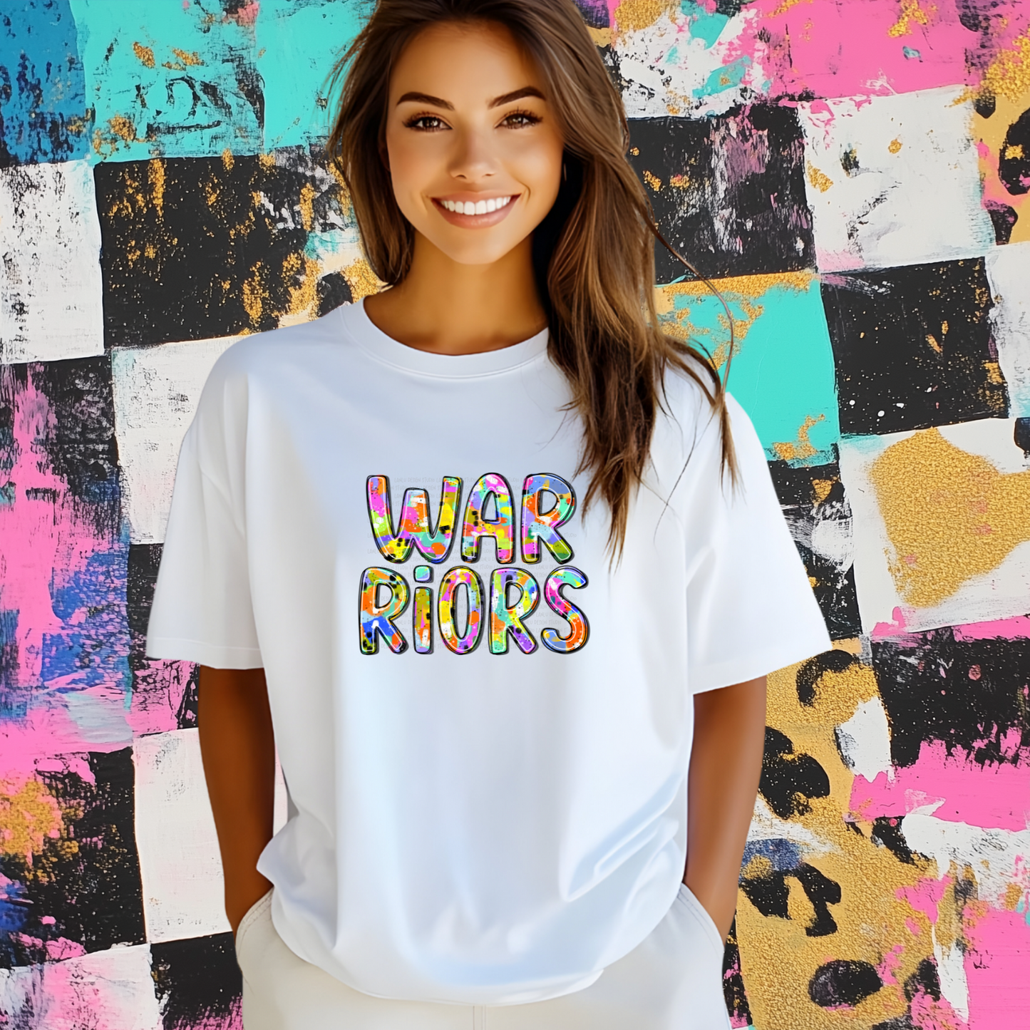 ABSTRACT PAINT MASCOT TEE | WARRIORS