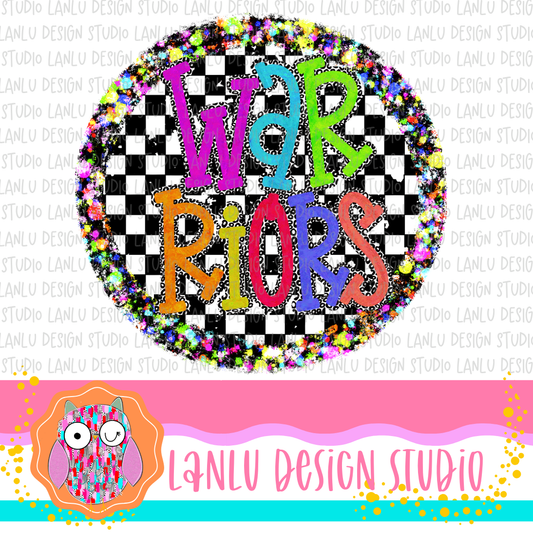 Preppy Brights Checkered Mascot PNG | Warriors
