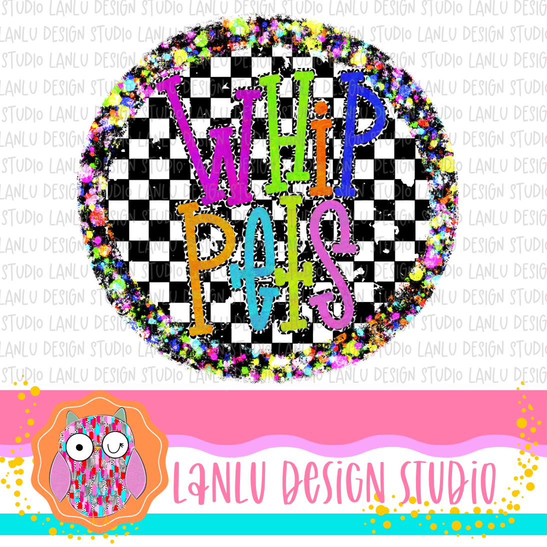 Preppy Brights Checkered Mascot PNG | Whippets