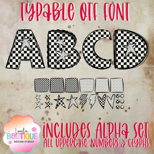 Black & White Checkered Spirit OTF Typable Alpha