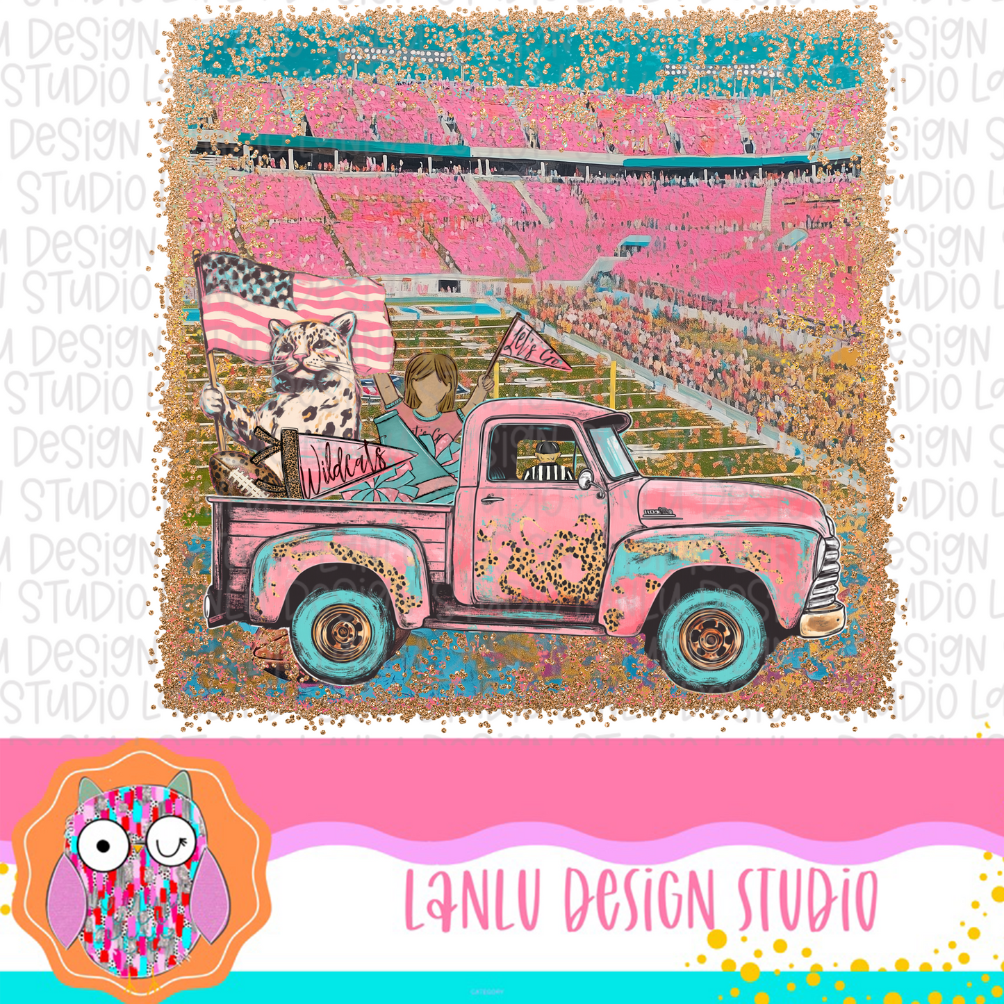 Preppy Tailgates & Touchdowns Stadium Mascot PNG